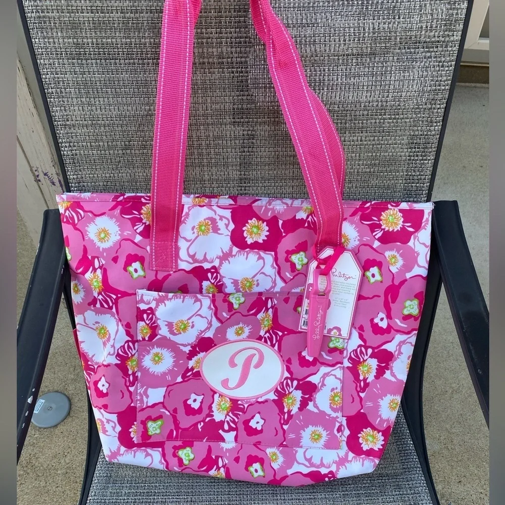 Lilly Pulitzer Scarlet Begonia Insulated Cooler Bag with Vine & Bottle Opener